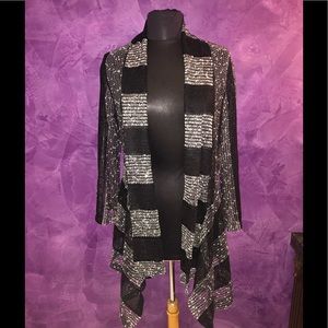 Beautiful sheer layering sweater w/slight sequence